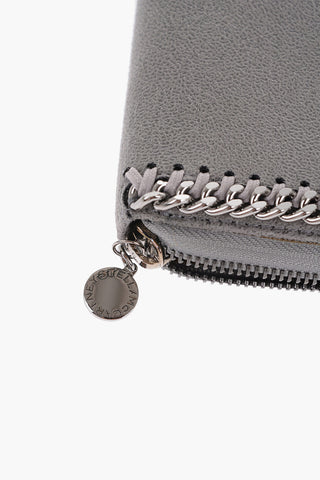 Faux Leather Continental Wallet with Silver-Tone Chain