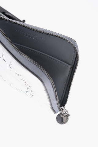 Metallic Faux Leather Card Holder with Zip Closure