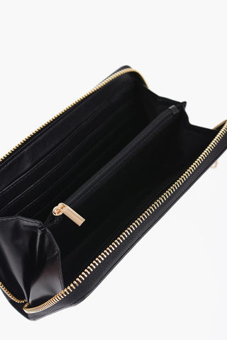 Faux Leather Wallet with Golden Logo