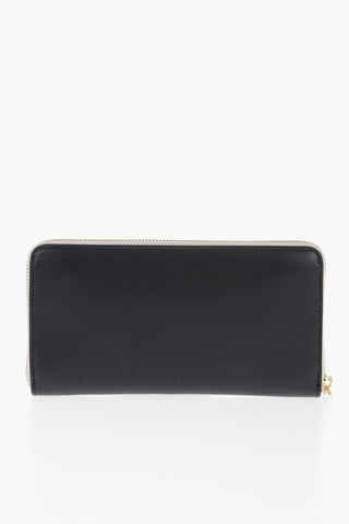 Faux Leather Continental Wallet with Contrasting Logo