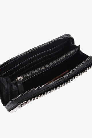Vegan Leather Wallet With Chain Detail