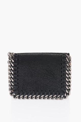 Faux Leather FALABELLA Mini Wallet with Silver-Tone Detail