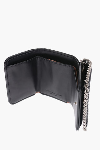 Faux Leather FALABELLA Mini Wallet with Silver-Tone Detail