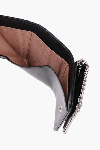 Faux Leather FALABELLA Mini Wallet with Silver-Tone Detail