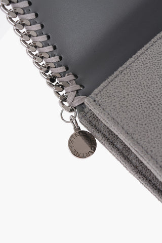 Faux Leather Continental Wallet with Silver-Tone Chain