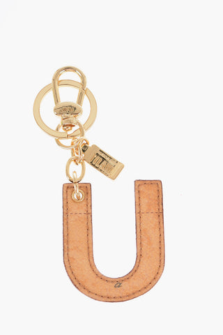 1 CLASSE Leather Keychain with Letter U Charm