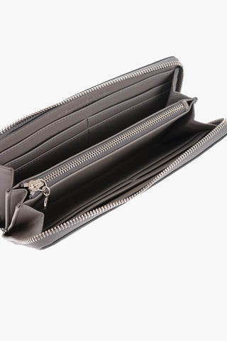 Textured Faux Leather Continental Wallet with Zip Closure