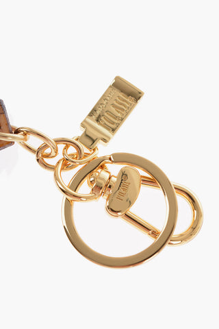 1 CLASSE Leather Keychain with Letter I Charm