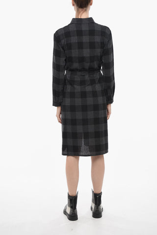 Checkered Wool Blend HERITAGE GAUZE Long Dress