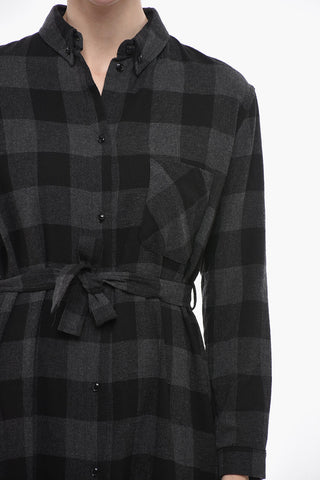 Checkered Wool Blend HERITAGE GAUZE Long Dress