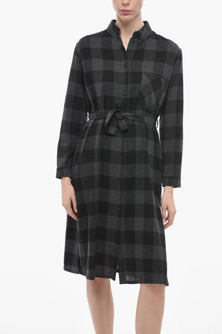 Checkered Wool Blend HERITAGE GAUZE Long Dress