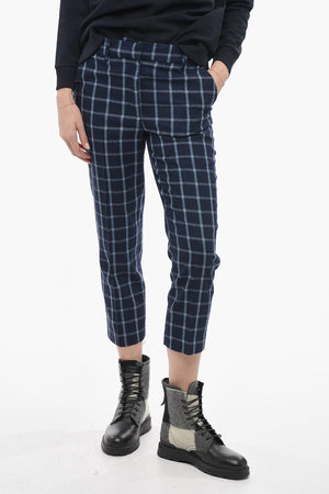 Pantaloni COMFORT in Misto Lana con Fantasia a Quadri