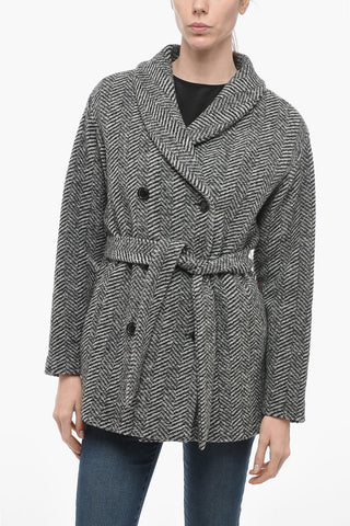 Cappotto WOOLEN Doppiopetto Con Cintura