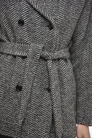 Cappotto WOOLEN Doppiopetto Con Cintura