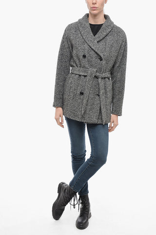 Cappotto WOOLEN Doppiopetto Con Cintura