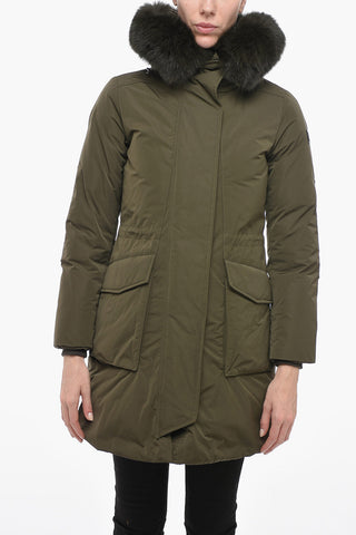 Parka Imbottito MILITARY Con pelliccia sul cappuccio