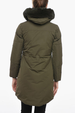 Parka Imbottito MILITARY Con pelliccia sul cappuccio