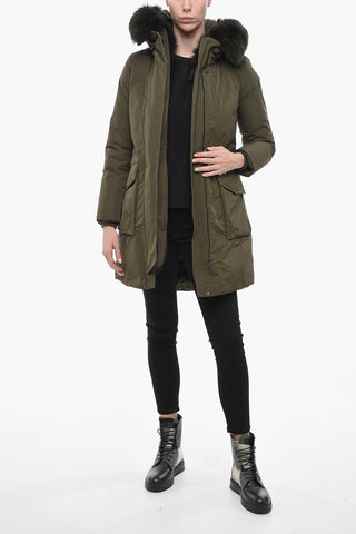 Parka Imbottito MILITARY Con pelliccia sul cappuccio