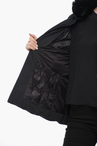 Belted BLIZZARD Down Jacket with Faux Fur
