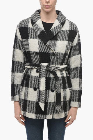 ARCHIVE Zweireihiger Mantel mit Plaid-Check-Muster