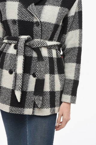 ARCHIVE Zweireihiger Mantel mit Plaid-Check-Muster