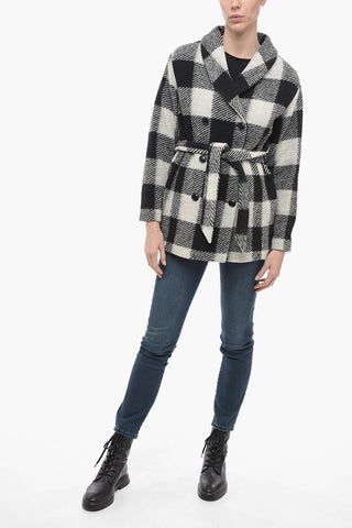 ARCHIVE Zweireihiger Mantel mit Plaid-Check-Muster