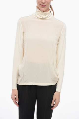 Viscose and Silk Turtleneck Sweater