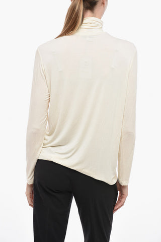 Viscose and Silk Turtleneck Sweater