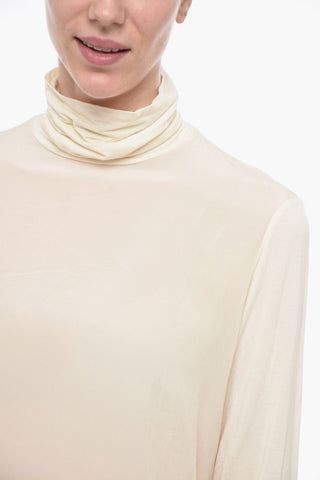 Viscose and Silk Turtleneck Sweater