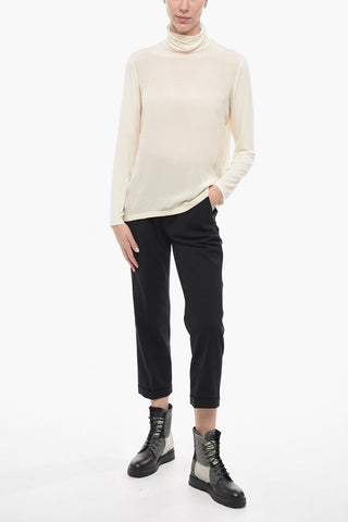 Viscose and Silk Turtleneck Sweater