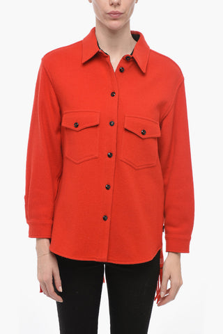 Camicia in Misto Lana con Dettaglio Frangiato