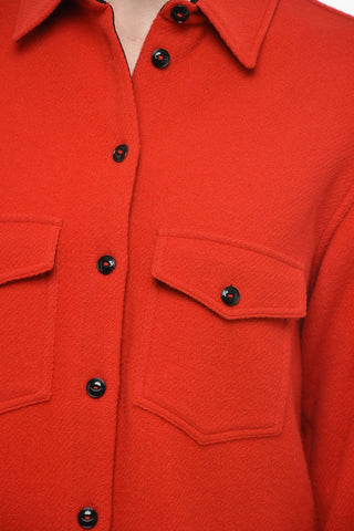 Camicia in Misto Lana con Dettaglio Frangiato