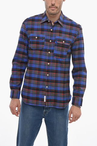 Camicia HUNTING a Quadri in Flanella con Doppio Taschino