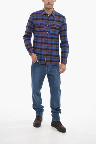 Camicia HUNTING a Quadri in Flanella con Doppio Taschino