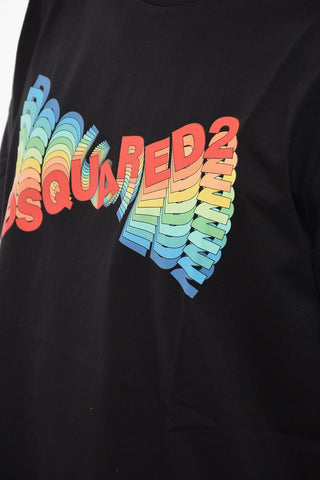 Printed Crewneck  T-shirt with Multicolored Logo