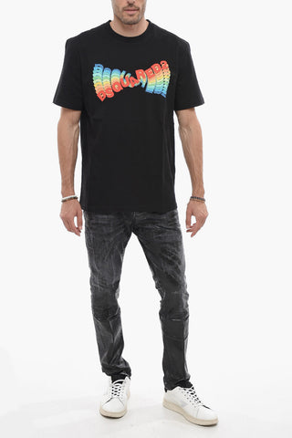 Printed Crewneck  T-shirt with Multicolored Logo