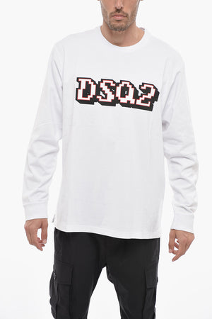 Skater Fit Langarm-T-Shirt mit Logodruck