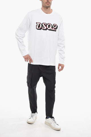 Skater Fit Langarm-T-Shirt mit Logodruck