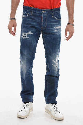 Slim Fit Denims with Distressed Detail