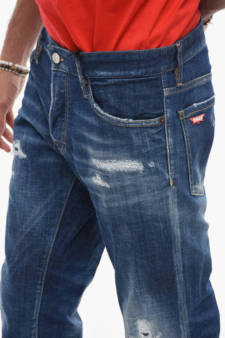 Slim Fit Denims with Distressed Detail