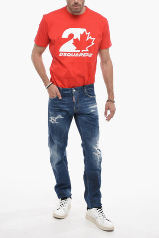 Slim Fit Denims with Distressed Detail