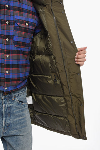 Solid Color CLEVELAND Down Jacket with Hood and Hidden Closure