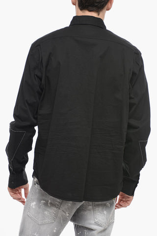 Cotton Overshirt with Embroidered Logo