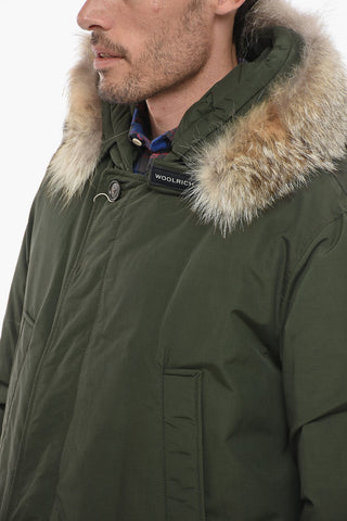 Solid Color DAYTONA Utility Down Jacket with Real Fur Detail