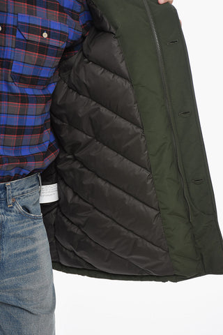 Solid Color DAYTONA Utility Down Jacket with Real Fur Detail