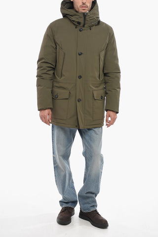 Solid Color ARCTIC Down Jacket with Logoed Buttons