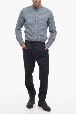 Wool Strech Blend Pants with Drawstring Waist