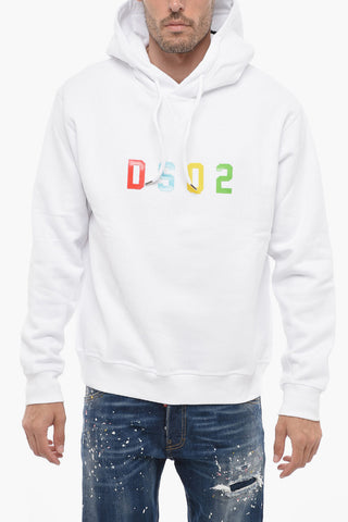 Felpa Hoodie Cool Fit con Logo Gommato
