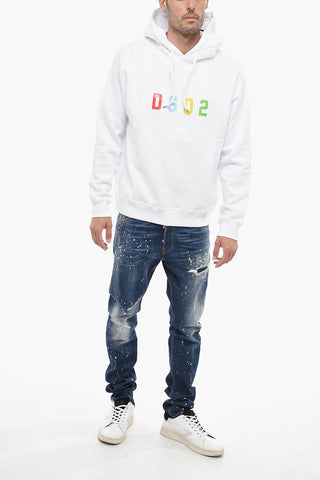Felpa Hoodie Cool Fit con Logo Gommato