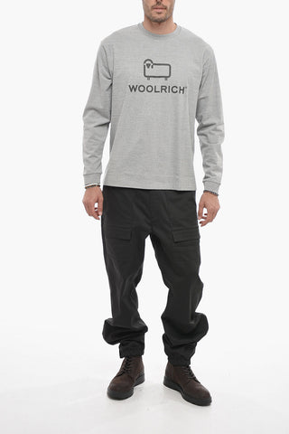 Long Sleeve Crew-neck T-Shirt with Printed Logo